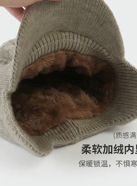 冬季加绒加厚毛线护耳帽