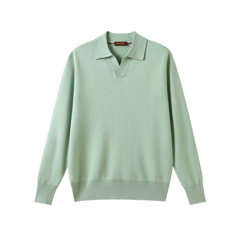 2025秋冬季新款男高级感叠穿含羊毛混纺针织衫马球领Polo毛衣1366,淘宝优惠券,粉丝福利购,淘宝优惠卷