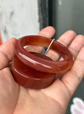 纯天然精品实肉粉玛瑙手镯口径54mm包邮