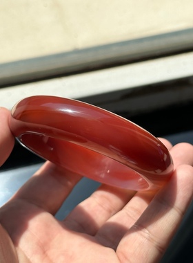 纯天然精品老坑玛瑙实肉料象形玛瑙手镯口径64mm象形8字