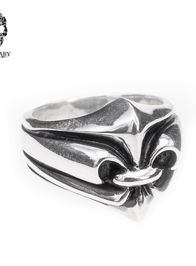 童军花欧美风原创手工银饰戒指