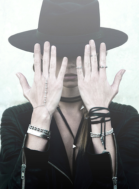 KING BABY心灵蜕变童军花开口指间戒指925银摇滚朋克嘻哈潮流ins