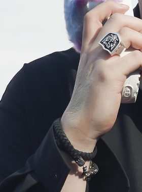 KING BABY美国之鹰盾牌戒指925银欧美个性潮流嘻哈摇滚男