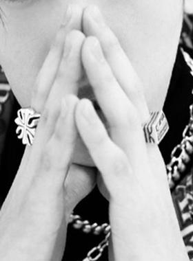 KING BABY印第安戒指925银摩托车Indian机车个性摇滚