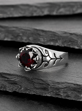 KB女石榴石小众轻奢戒指