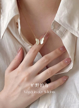 Vögel「翩翩」高级轻奢小众配饰毛衣链设计感女金色蝴蝶翅膀项链