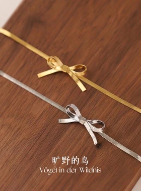 Vögel「芭蕾舞曲」蝴蝶结高级choker颈链少女钛钢项链女项链短款