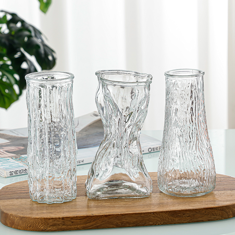 北欧插花水养玻璃花瓶ins风高颜值折纸小花瓶客厅插花器装饰摆件