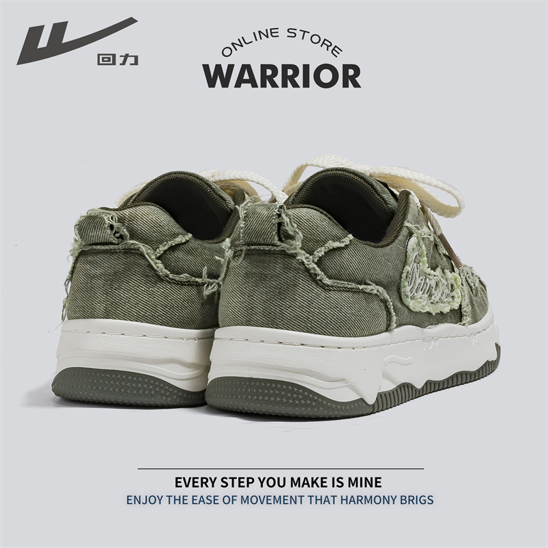 Warrior/回力板鞋2024春款国潮韩版百搭复古厚底增高耐磨运动鞋男 - 图2