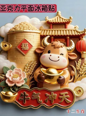 十二生肖冰箱贴亚克力磁吸冰箱贴国风伴手礼收藏纪念品礼物送朋友