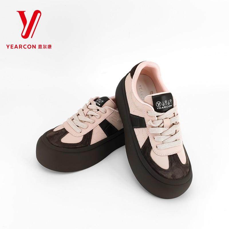 意尔康女鞋2025新款厚底休闲鞋增高复古鞋子德训鞋女5171ZD49117Y,淘宝优惠券,粉丝福利购,淘宝优惠卷