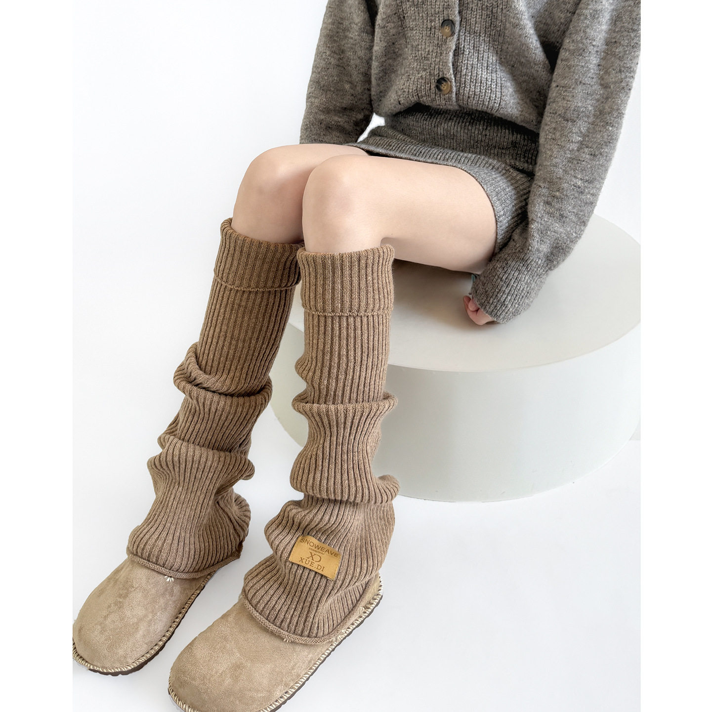 秋冬复古针织标签堆堆袜套日系百搭jk竖纹腿套羊毛保暖小腿袜子,淘宝优惠券,粉丝福利购,淘宝优惠卷