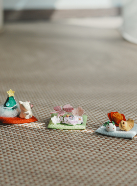 日本龙虎作绢布四季庭院猫咪摆件朋友恋人同事日常送礼生日礼物