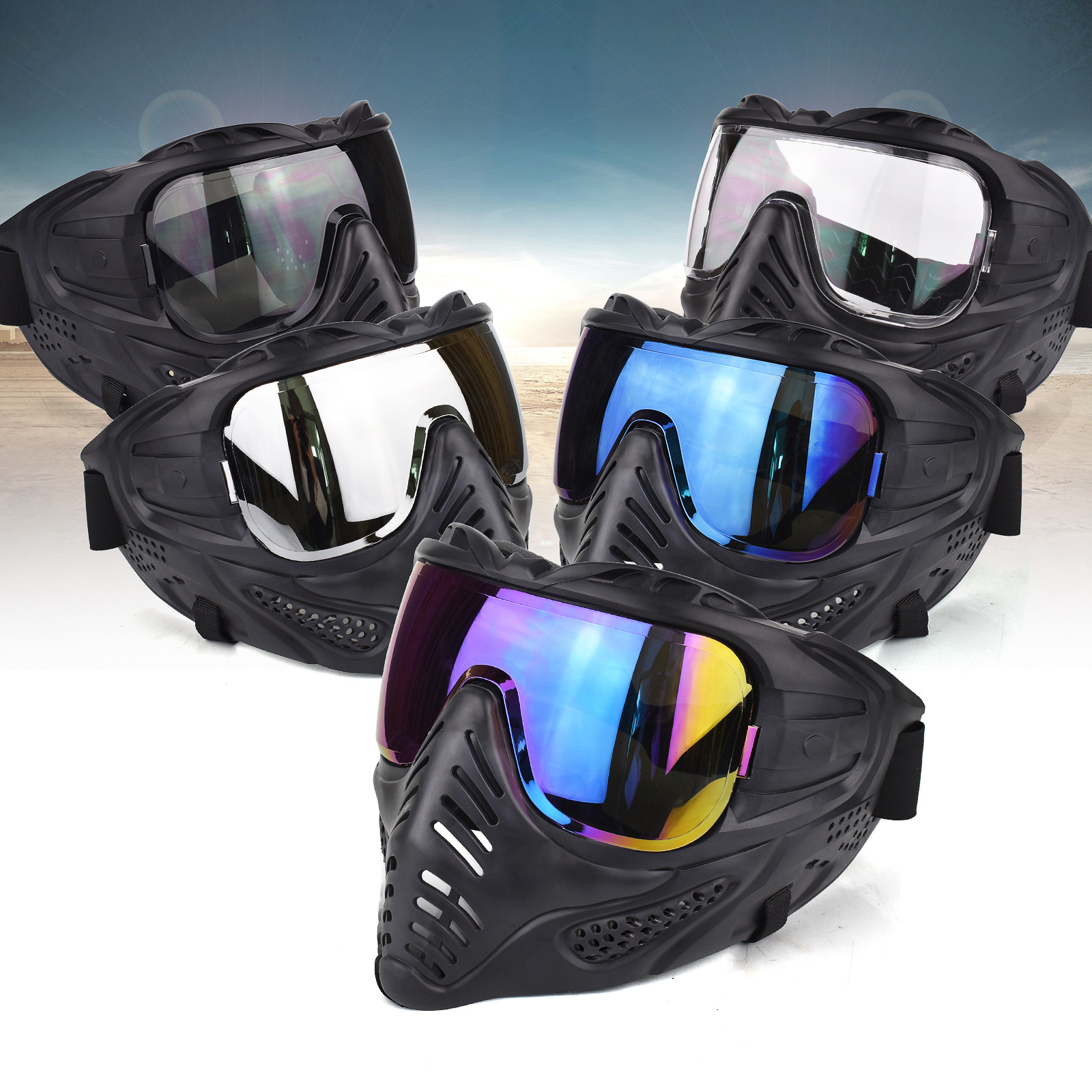 新款战术面具SQB全脸防护面罩户外真人CS游戏防护面具装备 - 图1