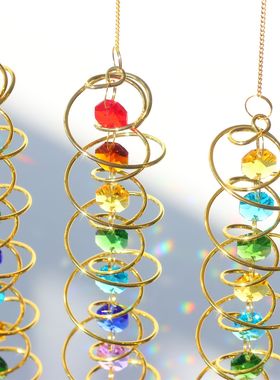 螺旋尾风窗户装饰太阳捕手风铃