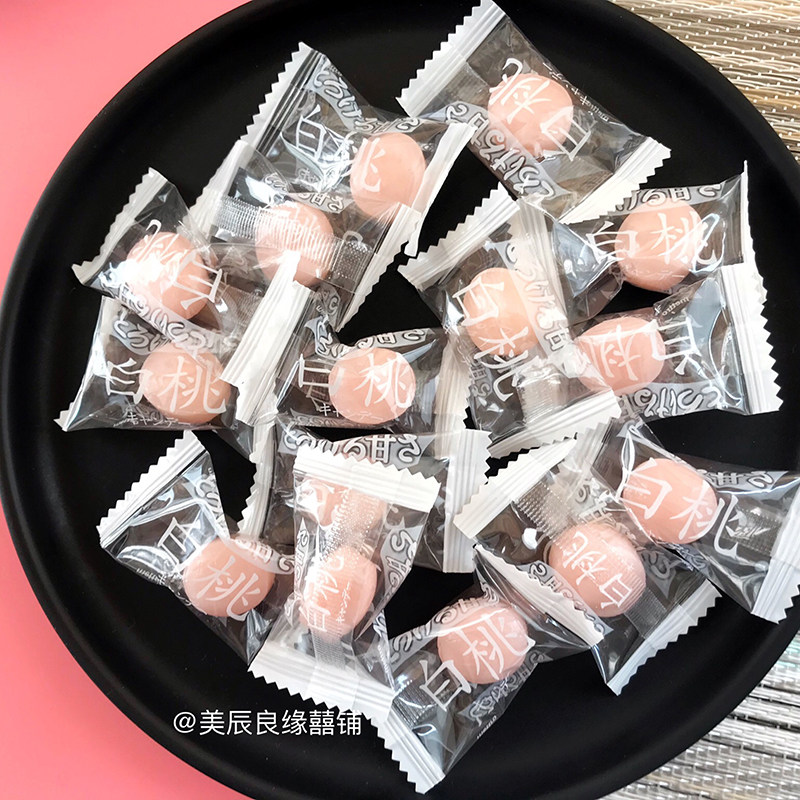 彩虹曰记白桃日式水果糖500g休闲食品零食喜糖硬糖小粒糖大堂招待_虎窝淘