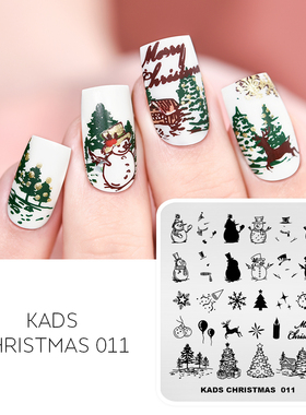 KADS CHRISTMAS 01-23美甲工具转印印花板雪花麋鹿圣诞树雪人烟花