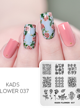 KADS FLOWER 25-48 美甲印花板 花纹 各种形状花朵 美甲指甲模板