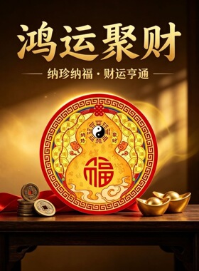 【解决开门见窗】福禄八卦墙贴化解入户门对窗户自粘聚财装饰贴纸