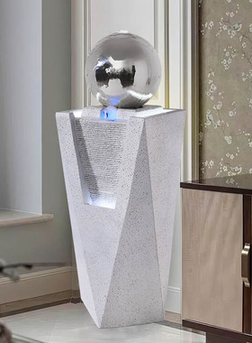 现代简约轻奢流水生财摆件客厅装饰品开业礼物风水球喷泉循环水景