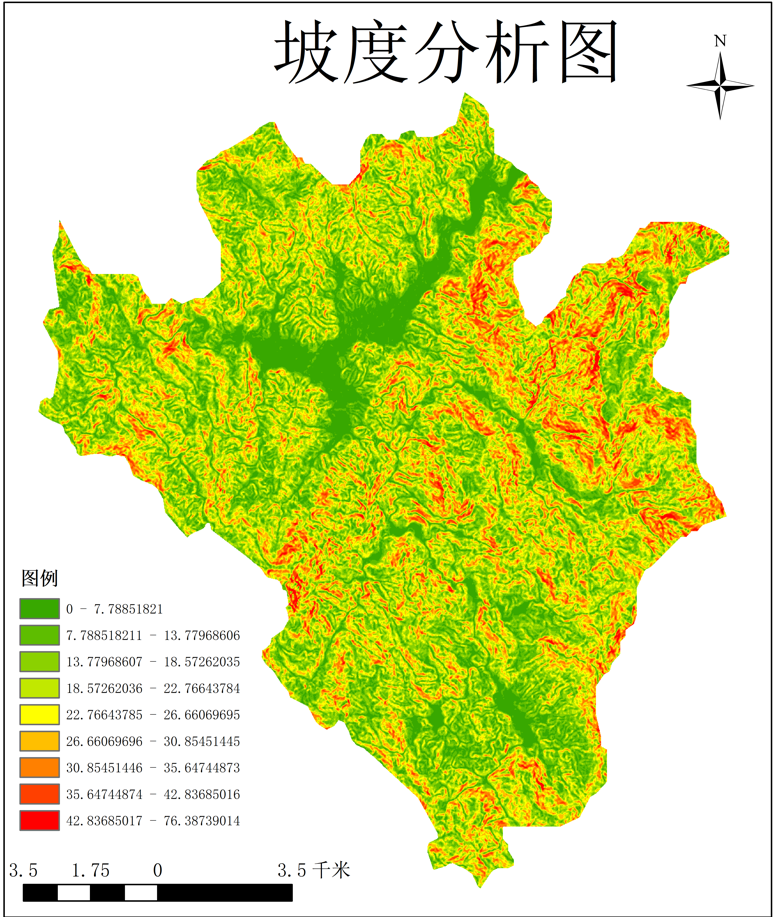 高程坡度坡向核密度热力图gis代做地形分析arcgis代画做图可达性-图2