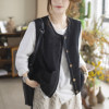 Camiyu vest for women spring and autumn new women's sleeveless vest versatile retro solid color casual women's top vest