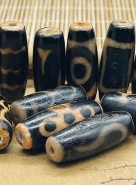 藏式天然玛瑙做旧老天珠虎牙配珠