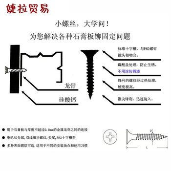 ໄມ້ແຂງພິເສດທີ່ເຮັດດ້ວຍໄມ້ແສງສະຫວ່າງເຫຼັກ keel ຕົນເອງປາດຢາງ screw ແຫ້ງກໍາແພງເລັບສະຫຼັບກະດານ countersunk ຫົວຂ້າມ screw M3.5M4M5