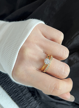 钛钢不掉色仿真一克拉钻石戒指女