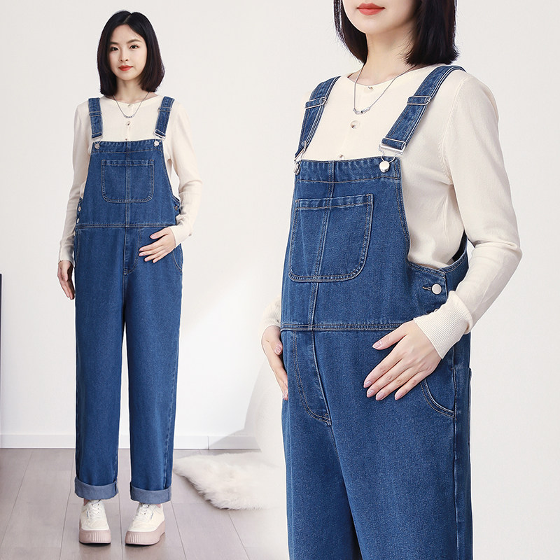 孕妇背带裤春秋新款气质减龄小个子百搭宽松牛仔吊带裤春季长裤,淘宝优惠券,粉丝福利购,淘宝优惠卷