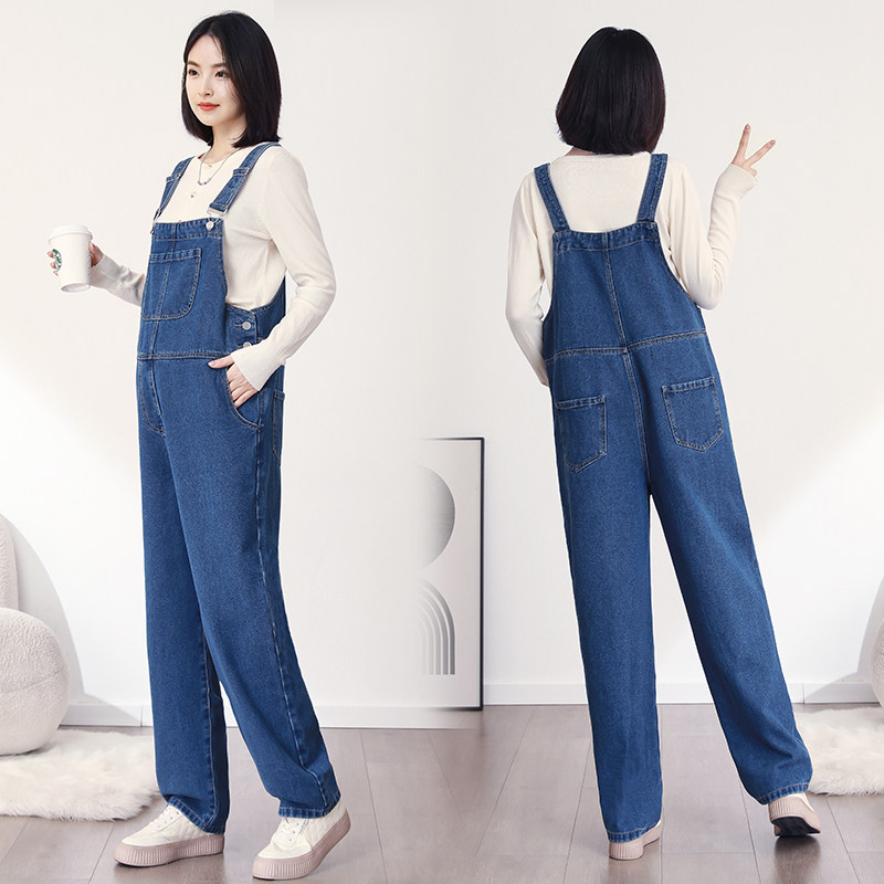 孕妇背带裤春秋新款气质减龄小个子百搭宽松牛仔吊带裤春季长裤,淘宝优惠券,粉丝福利购,淘宝优惠卷