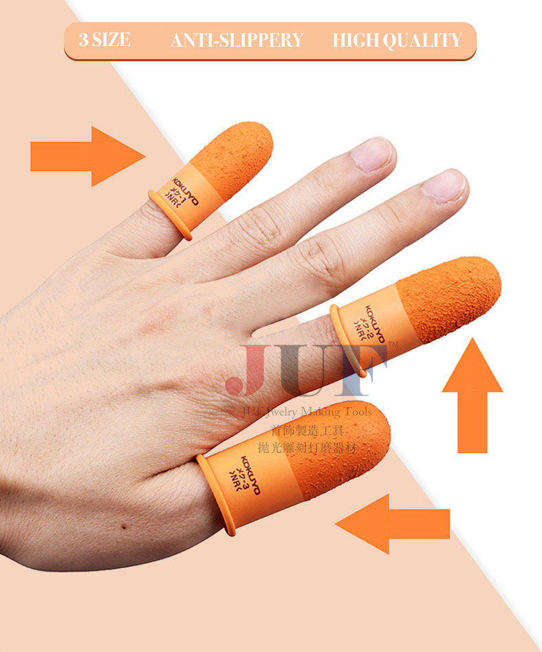 日本进口 橡胶防护手指套 抗菌橡胶皮涂层胶指套 单只/整盒 - 图2