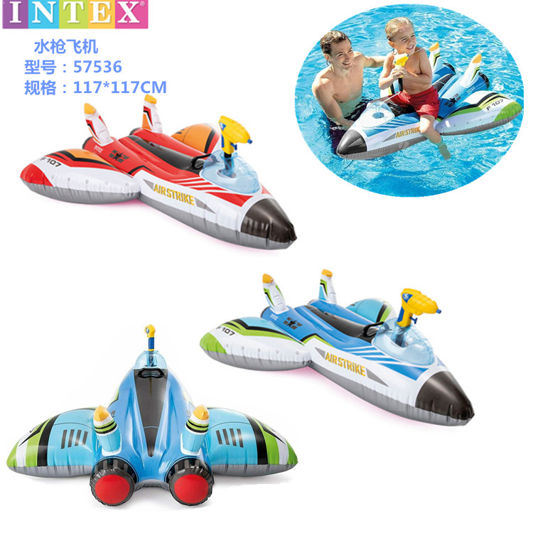 INTEX充气坐骑 摩托艇 透明蓝鲸 大黑鲸 大鳄鱼 小黄鸭网红火烈鸟 - 图0