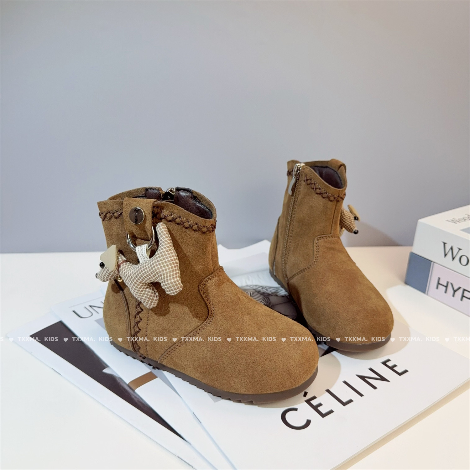 2025秋冬新款女童马丁靴真皮儿童短靴复古棉靴中大童勃肯鞋堆堆靴,淘宝优惠券,粉丝福利购,淘宝优惠卷