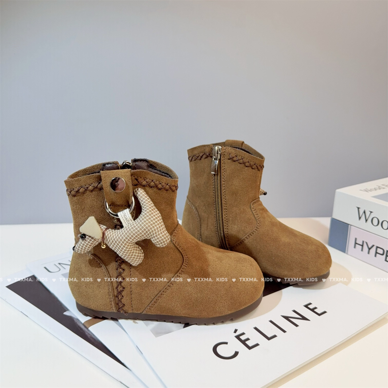 2025秋冬新款女童马丁靴真皮儿童短靴复古棉靴中大童勃肯鞋堆堆靴,淘宝优惠券,粉丝福利购,淘宝优惠卷