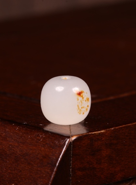 8mm白玉圆珠天然和田玉新疆散珠老型珠手串配珠单颗玉珠子手饰