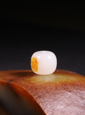 11mm白玉老型珠新疆和田玉籽料洒金珠子单珠玉珠手串配珠手链配饰