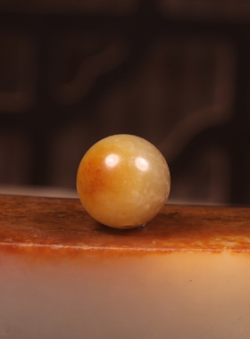 11mm黄沁圆珠正宗新疆和田玉籽料单珠散珠珠子多宝手串配珠顶珠