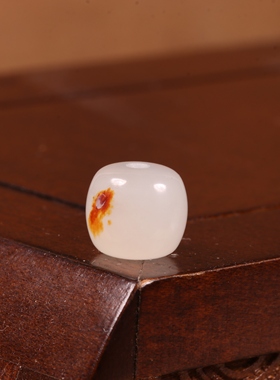 9mm红皮老型珠苏工新疆和田玉籽料单珠散珠多宝手串手链配珠珠子