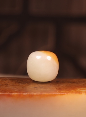 12mm红沁老型珠新疆和田玉籽料单珠红皮散珠圆珠珠子多宝手串配珠