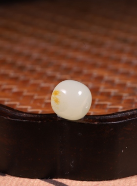 9mm白玉老型珠天然籽料圆珠散珠DIY手串半成品珠子白色玉石配珠