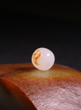 9mm白玉老型珠天然新疆和田玉籽料单珠籽玉散珠手串配珠手链配饰