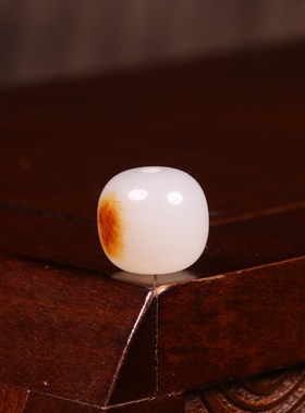 9mm老型珠新疆和田玉籽料天然白玉圆珠散珠手串配饰和田玉饰品