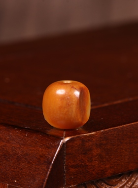 9mm老型珠新疆和田玉籽料黄沁珠子天然和田玉单珠散珠手串配珠