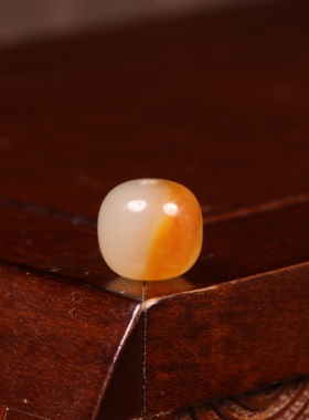 8mm老型珠新疆和田玉籽料黄沁珠子天然和田玉圆珠散珠手串配珠