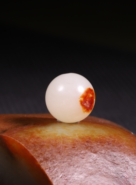 14mm白玉圆珠天然新疆和田玉天然和田玉散珠单珠DIY串珠手链配珠