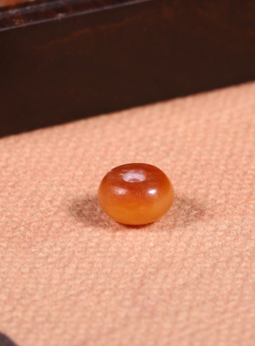 9mm黄玉平安扣单新疆和田玉黄沁籽料隔片挂件顶珠珠散珠手链配饰