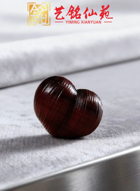 紫檀木雕刻爱心桃心通孔diy手链