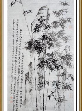 一枫斋纯手绘仿郑板桥四尺竖幅中国花鸟画墨竹图凤仪虞廷1惊爆