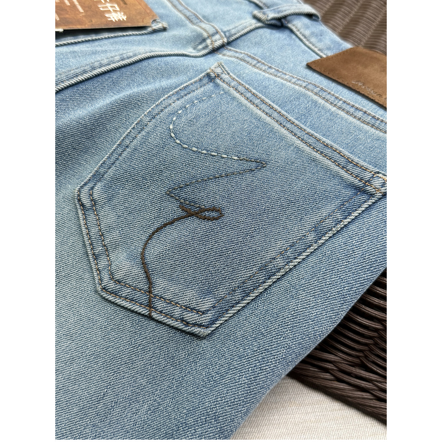 高个子收!动漫腿精!薄绒中高腰牛仔喇叭裤女 D98296~ME - 图0